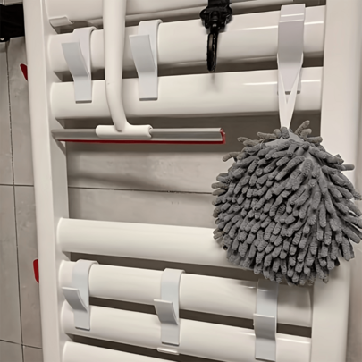 2pcs/5pcs Bathroom & Kitchen No-Drill Removable Hooks | Radiator Hooks | Heated Towel Radiator Hooks | Multifunctional Wall-Mounted Organizer With Floral Design, No Drilling Required, Durable Plastic | Ideal For Towels, Towel Hooks