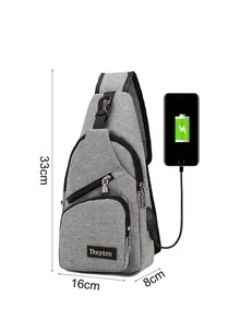Men's Waterproof Chest Bag/Shoulder Bag/Crossbody Bag - 黑色 - 查看 3
