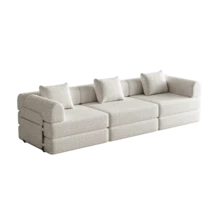 Sofa Bed Set - Khaki + Chenille + 3 Seat - View 6
