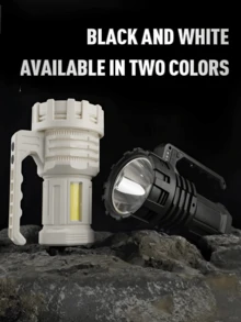 LED White Laser Long Range Handheld Flashlight, Outdoor High Brightness Rechargeable Long Lasting Searchlight Miner's Lamp - Multicolor - View 1