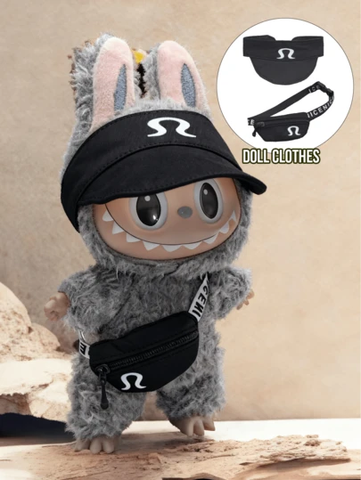 Labubu 1st/2nd/3rd Generation Black Doll Outfit, Energetic Diagonal Shoulder Bag Charm, Cute Kawaii Black Doll Accessories, Labubu 1st/2nd/3rd Generation Black Outfit, Must-Have Item For Doll Customization, Collector's Favorite, Unique Black-Themed Gift For Labubu Fans, Fashionable Black Doll Accessories, Adding Playful Black Style To Doll Collection, Great Gift For Birthday/Valentine's Day