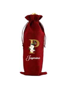 Personalized Linen Drawstring Bottle Bag, Yellow Linen Pouch With Gold Floral Letter A-Z, Thick Linen Storage Bag, Linen Gift Bag With Drawstring Closure, Reusable And Durable, For Wine Bottle Storage, Ideal For Home Organization, Gift Packaging, Parties, Weddings, Holidays And Christmas Bottle Gifts. - Multicolor - View 16