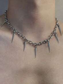 1入組男士時尚不鏽鋼螺釘裝飾吊墜項鍊，日常佩戴