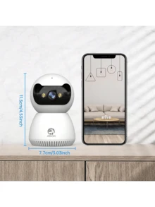 5G/2.4G WiFi 3MP HD Indoor Security Camera, Suitable For Baby/Pet/Nanny/Elderly Monitoring. Supports Cloud Storage And 32/64GB SD Card Storage. - White - View 3