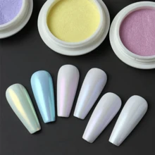 12色炫彩美甲粉，12色全息炫彩镜面美甲粉套装，极光彩虹闪粉美甲粉，适用于美甲设计 - 彩色 - 查看 3