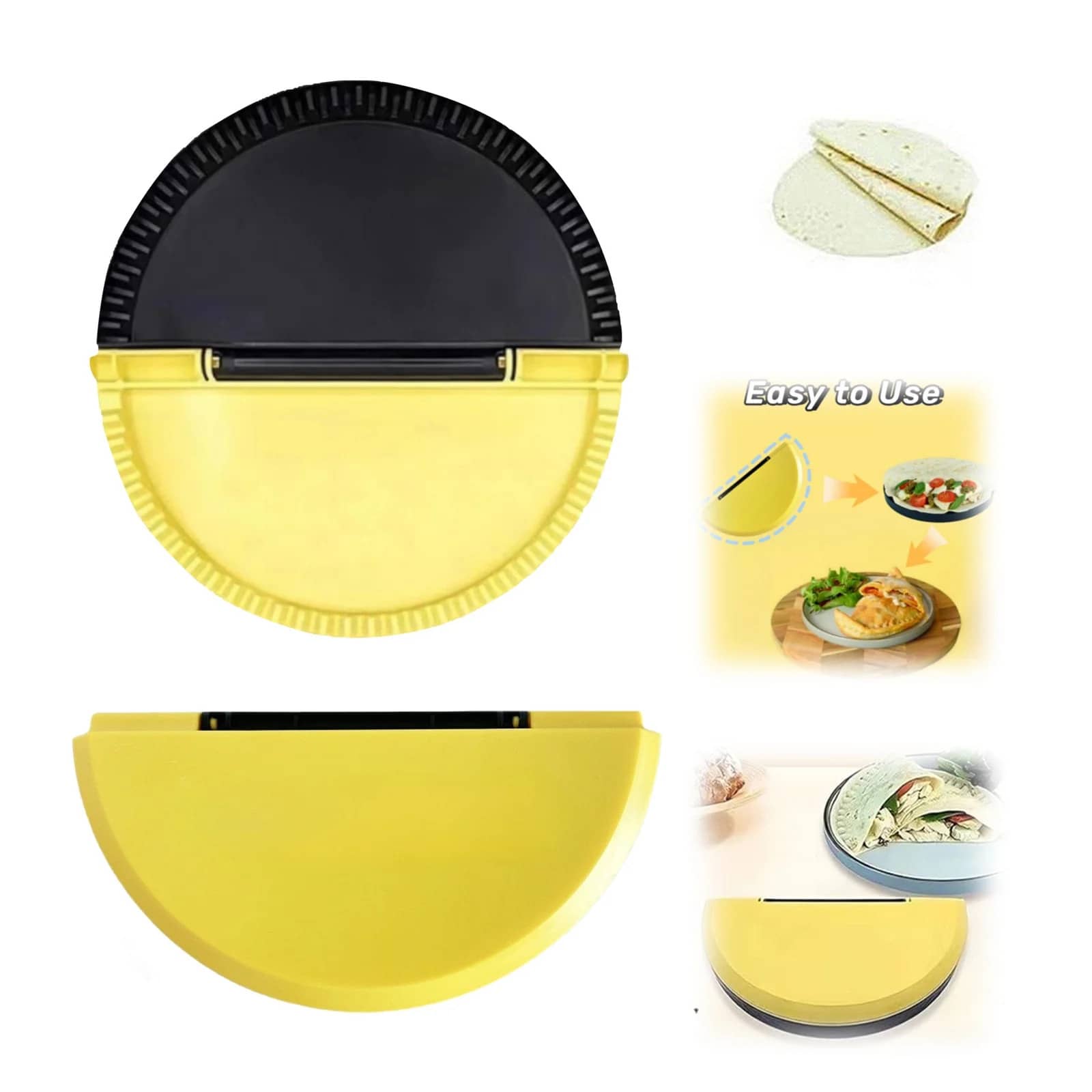 Edge Crimping Pliers For Packaging, Plastic Pizza Molds, Corn Tortilla Sealers, Double-Sided Sandwich Molds Suitable For Corn Tortillas, Pastries, Wraps, And Sandwiches, Can Be Washed In The Dishwasher - Màu vàng - Xem 1