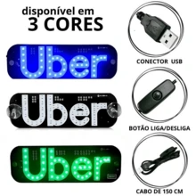 Painel de LED USB para Carro – Display Luminoso com Mensagens, Perfeito para Motoristas de Aplicativo - Branco - Visão 6