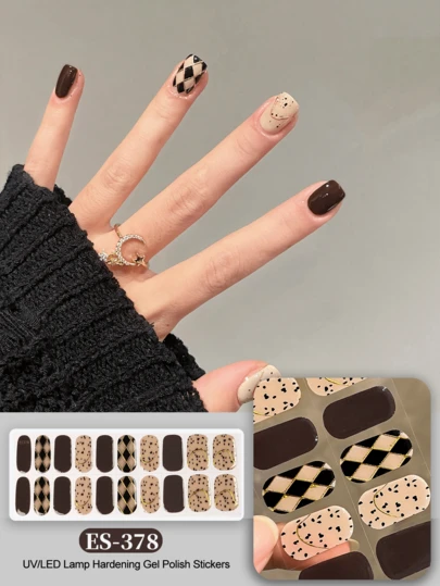 20片装 Emi UV 凝胶美甲贴纸，透明底油，沙龙品质，持久耐用，ES20 跨境批发，与红皮书美甲贴纸相同