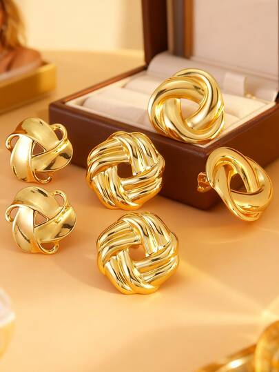 VceTd 3 đôi bông tai đinh tán bằng thép không gỉ thời trang tối giản dành cho nữ, thiết kế đường viền hình học, thích hợp để đeo hàng ngày, đi làm, dự tiệc, ngày lễ và làm quà tặng cho người thân yêu