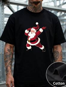 Divertida Camiseta de Manga Corta para Hombre con Estampado de Dinosaurios Apilados como Árbol de Navidad, Diseño Creativo, Ideal para Navidad, Eventos Juveniles, 220 g 100 % algodón, Original y Festivo, Artículo Trendy - Negro - Ver 1