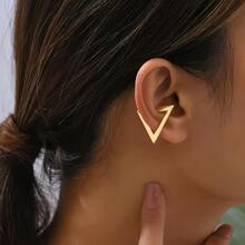 1pc Minimalist Fashion V-Shaped Clip-On Earrings For Women - Multicolor - View 3