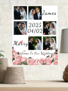 Customizable Wedding Welcome Sign - Personalized Reception Sign, Suitable For Wedding Decor, Also For Birthday, Wedding, Halloween, Thanksgiving Party, Party Decorations, Event Signage, Boho Style, Unique - Multicolor - View 4