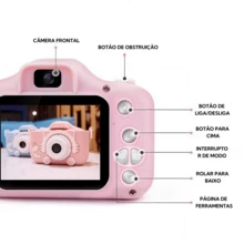 Presente de Aniversário Perfeito! Câmera Infantil que Imprime na Hora - Diversão Garantida e Criatividade Liberada - Rosa chiclete - Visão 7