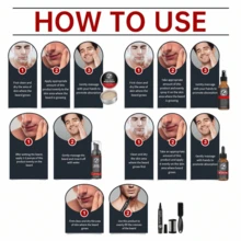 7pcs/Set Beard Care Kit For Men Grooming,Gifts For Men Or Dad,Christmas Gifts,Beard Essential Oil For Softens, Conditions, Moisturizes & Strengthens Mustaches, Beard Shampoo,Beard Conditioner Beard Brush,Beard Comb, Men's Gift Set,Travel Essential,Skin Care,Navidad Gifts For Boyfriend,Stocking Stuffers For Men - 彩色 - 查看 11