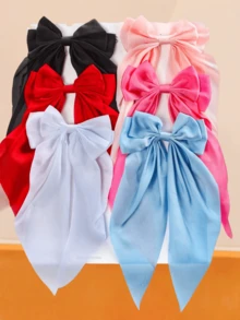 Bộ 6 kẹp tóc nơ lớn bằng satin, phụ kiện tóc kiểu cổ tích ngọt ngào, đa năng cho phụ nữ và bé gái, phù hợp với tóc dài, ngắn, thẳng, xoăn, kiểu tóc buộc nửa đầu hoặc búi cao, kẹp tóc, phụ kiện đội đầu, ghim cài tóc - Nhiều màu - Xem 4