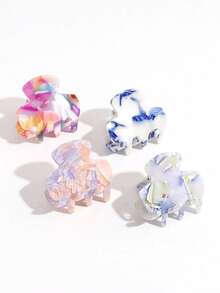 4pcs Cute & Stylish Acetate Hair Clips Hair Claws Claw Clips Hair Jaw Clip Hair Clamps Hair Clutch Hair Catcher Clip, Beach Accessories Fall Winter Flower Hair Accessories For Women For Vacation Outfits Woman - Multicolor - View 6