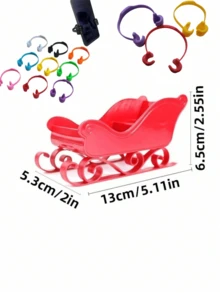 2pcs Christmas Sleigh Car Ornaments, Christmas Decor Large Sleigh Ornament, Winter Sleigh Gift Candy Storage Container, Candy Rack, Christmas New Year Party Decorations