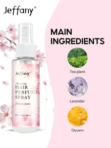 Jeffany 3.38oz Cherry Blossom Multi-Action Hair Spray - Moisturizing & Nourishing, Long-Lasting Fragrance, Softens Hair, Adds Shine, Ideal For Dry Hair, Daily Hair Care, Unisex Adult Use, Hair Perfume Spray, Sleek Bottle Design, Elegant Label Design - Baby Pink - View 7