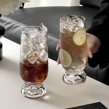 1个简约INS风时尚创意山景杯，透明玻璃杯，适用于饮料、水、咖啡等，现代玻璃杯，适合家庭、酒吧、餐厅使用，极具吸引力，耐热，可居家摆放，户外携带，饮料容器，餐厅用杯，生日/节日礼物 - 彩色 - 查看 1