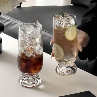1pc Creative Mountain Design Transparent Glass Cup, Suitable For Beverages, Water, Coffee, Home, Bar, Restaurant