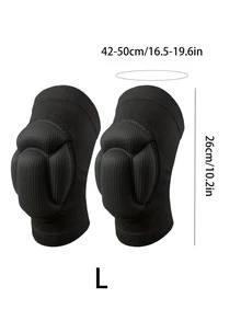 Conjunto de 1 par de joelheiras e munhequeiras macias e respiráveis, com estampa de casco de tartaruga. As joelheiras possuem proteção contra impactos, e o design de casco de tartaruga resiste eficazmente aos impactos, alivia a pressão e absorve choques, sendo ideal para esportes como vôlei, dança, futebol, ioga, basquete e patinação no gelo. - Preto - Ver 14