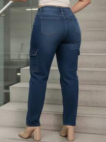 Plus Size Jeans - 藍色 H010 - 查看 4