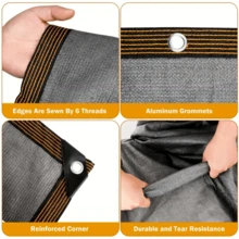 High-Durability Outdoor Sunshade Net - UV & Heat Resistant, Large Shade Sail For Patio And Garden, Grey - Grey - View 10