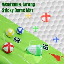 Golf Chipping Game, Golf Chipping Game With Double-Sided Mat, Perfect For Chipping And Swing Training, Backyard Games Golf Hitting Mat, Ideal For Golf Parties And Fun Activities, 2 Adjustable Golf Clubs, 20 Sticky Balls, Outdoor Indoor Family Toss Game, Sport Toy Gift For Kids Adults - 綠色 - 查看 5