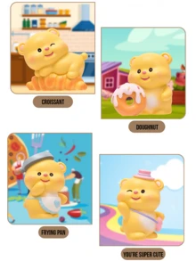 Osito de peluche Creamy Butter Bear - Caja sorpresa con 8 diseños únicos + 1 edición especial oculta Butter Cupid. Incluye gorros de chef, tronos de pan y alas de Cupido. Suave peluche con mejillas rosadas y dulces sonrisas. Adorable coleccionable Kawaii para mujeres y niñas. Perfecto para decorar bolsos, escritorios, como regalo o para el día a día.