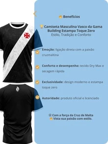 Men's Vasco Da Gama Building T-Shirt With Zero Touch Print - 黑色 - 查看 6