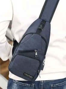 Men's Waterproof Chest Bag/Shoulder Bag/Crossbody Bag - Blue - View 7