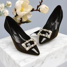 1 Pair Detachable Bridal High Heels, Wedding Shoes With Flower Decor, Fashion Accessory For Wedding, Banquet, Party, Versatile For Daily Wear,Shoe,Spring Summer Picks,Brides Maid Gifts,Room,Bedroom Deccor,Bedroom Deccor,Beach,Travel,For Men,For Women,Vacation - White - View 5