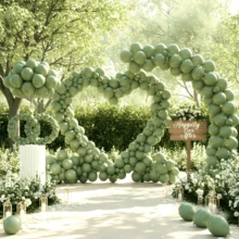 63pcs/123pcs (1 Set) Retro Green Party Decorative Balloons, Wreath Arch Balloon Set, DIY Balloon Tree, Balloon Arch, Birthday, Wedding, Valentine's Day, Party Decorations, Holiday, Wedding Balloon Bouquet, Balloon Set - Multicolor - View 10