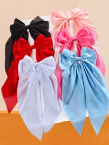 Bộ 6 kẹp tóc nơ lớn bằng satin, phụ kiện tóc kiểu cổ tích ngọt ngào, đa năng cho phụ nữ và bé gái, phù hợp với tóc dài, ngắn, thẳng, xoăn, kiểu tóc buộc nửa đầu hoặc búi cao, kẹp tóc, phụ kiện đội đầu, ghim cài tóc - Nhiều màu - Xem 2