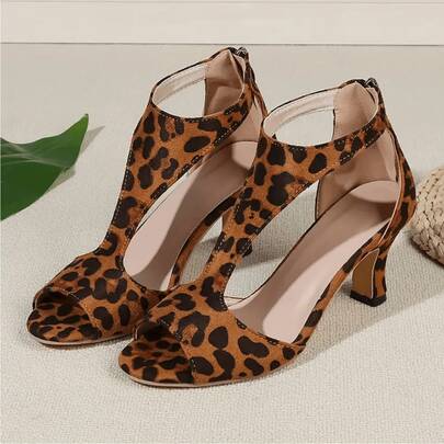 Sandalias de tacón de gatito con punta abierta y boca ancha para mujer, elegantes sandalias de moda para bodas, diseño de cremallera para usar fácilmente, la mejor opción para mujeres hermosas y seguras.