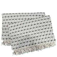Sofa Throw Blanket, Brick Pattern, 2.20 X 1.60 Meters, Large Size, Sofa Cover Type, Cotton. - 原始與黑色 - 查看 2