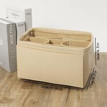 1 túi lót đa năng cỡ vừa/lớn/cực lớn, túi đựng mỹ phẩm, túi đựng đồ vệ sinh cá nhân, màu đen & kaki, dung tích lớn, có thể gấp gọn, túi bên trong có thể tháo rời, phụ kiện du lịch - Màu be - Xem 13