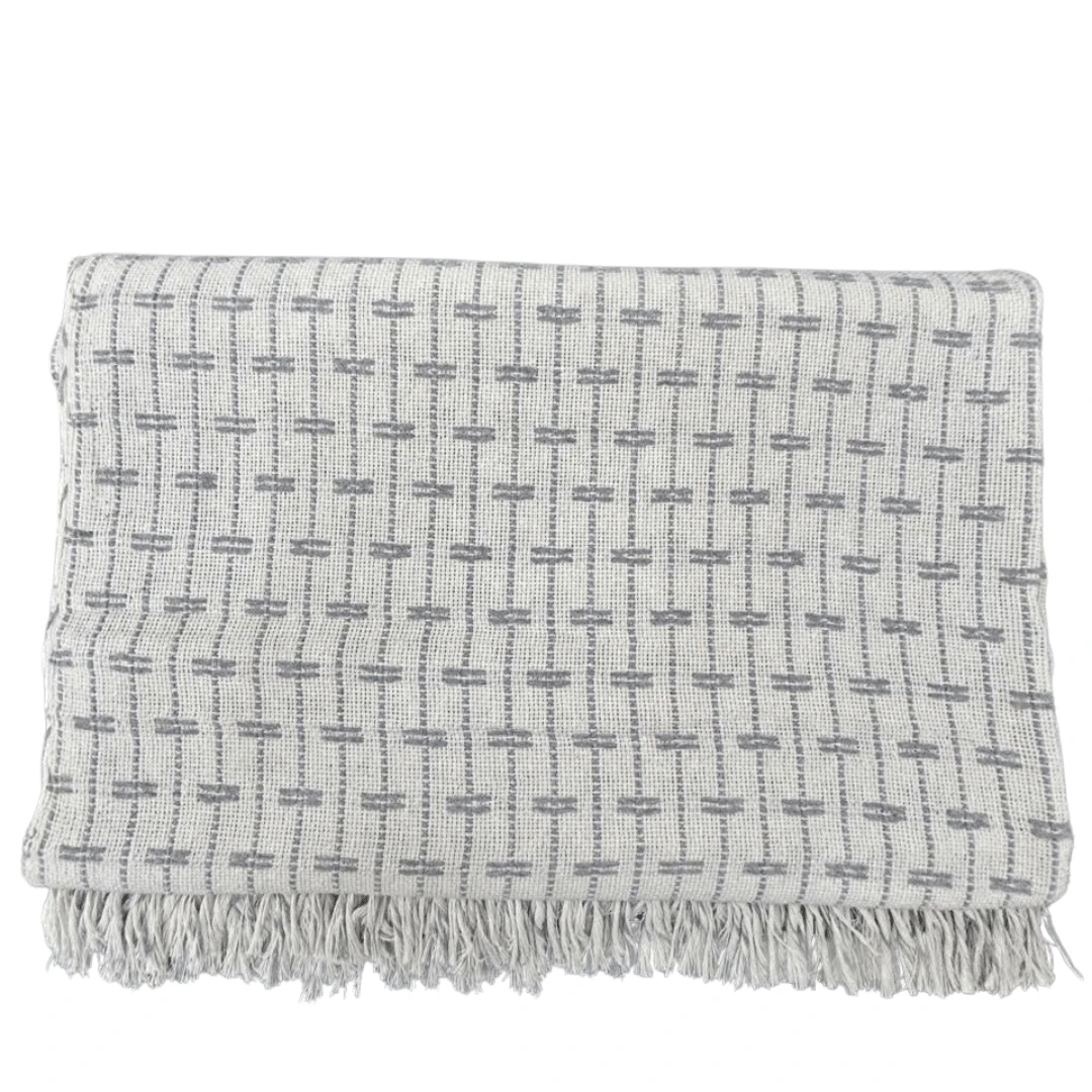 Decorative Sofa Throw Blanket 2.40 X 1.80 Giant Size Sofa Cover Type Cotton - 生灰 - 查看 1