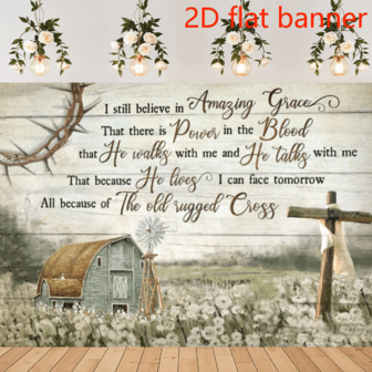 1 pieza Pancarta plana 2D, Todavía creo en la gracia asombrosa - Impresiones en lienzo de paisaje de Jesús Dios - Arte de pared inspirador para el hogar, la habitación y la decoración del dormitorio - No se necesita marco