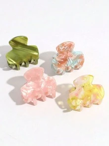 4 件套彩色醋酸发夹，适合日常佩戴发夹爪夹发夹发夹发夹发夹秋冬发饰女士度假装女士