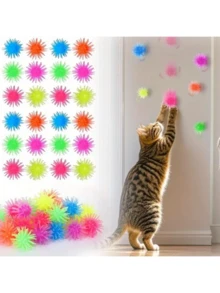 Self-Entertaining Cat Toy Balls In Random Colors, Automatically Rolling, Bouncy Balls For Kittens For Stress Relief And Exercise, Interactive Play Balls, Colorful Balls As Climbing Wall Toys, Cat Balls, Playful Design, Cat Enrichment, Fun Pet Accessories, Sturdy Construction, For Cat Owners