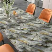 1 Roll Luxury Marble Pattern Self-Adhesive Wallpaper, Waterproof, Moisture-Proof, Oil-Resistant, Easy To Clean, Seamless Pattern Matching, Suitable For Living Room, Bedroom, Bathroom, Kitchen And Stairs, Wall Decor | Seamless Wall Design | Waterproof Wallpaper - Gold - View 2