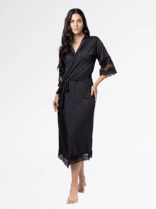 Women Robes - 黑色 - 查看 5