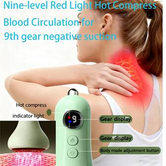 智能电动按摩加热吸盘装置，适用于身体、背部、颈部、手臂按摩