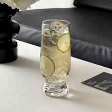 1个简约INS风时尚创意山景杯，透明玻璃杯，适用于饮料、水、咖啡等，现代玻璃杯，适合家庭、酒吧、餐厅使用，极具吸引力，耐热，可居家摆放，户外携带，饮料容器，餐厅用杯，生日/节日礼物 - 彩色 - 查看 8