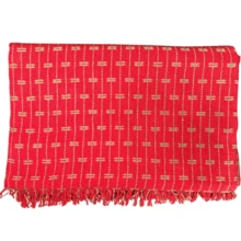 Sofa Throw Blanket, Brick Pattern, 2.20 X 1.60 Meters, Large Size, Sofa Cover Type, Cotton. - 紅色與焦糖色 - 查看 1