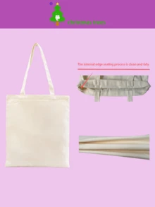 Bolsa de compras reutilizable de gran capacidad con estampado floral - Beis - Ver 8