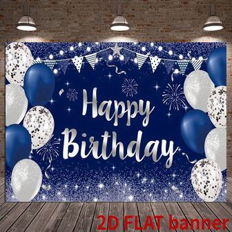 2D Flat Flash Birthday Happy Banner Party Background, Suitable For Men And Women, All-Season Decoration Background, No Electricity Required