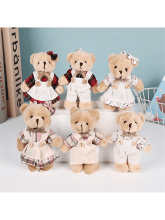 1 Pct Teddy Bear Plushie Toy Pendant-Soft Teddy Bear Stuffed Animals Soft Couple Style Pendant, Perfect For Girlfriend Boyfriend Birthday Holiday Gift, Christmas And Winter Party Decoration Collectibles