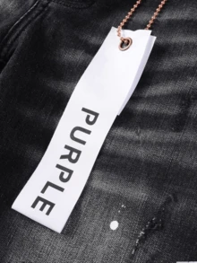 2026 New Arrival Slim Fit Distressed Black Hole Jeans - Black - View 4